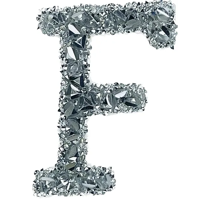 Letter T White Sparkling Rhinestone Patch