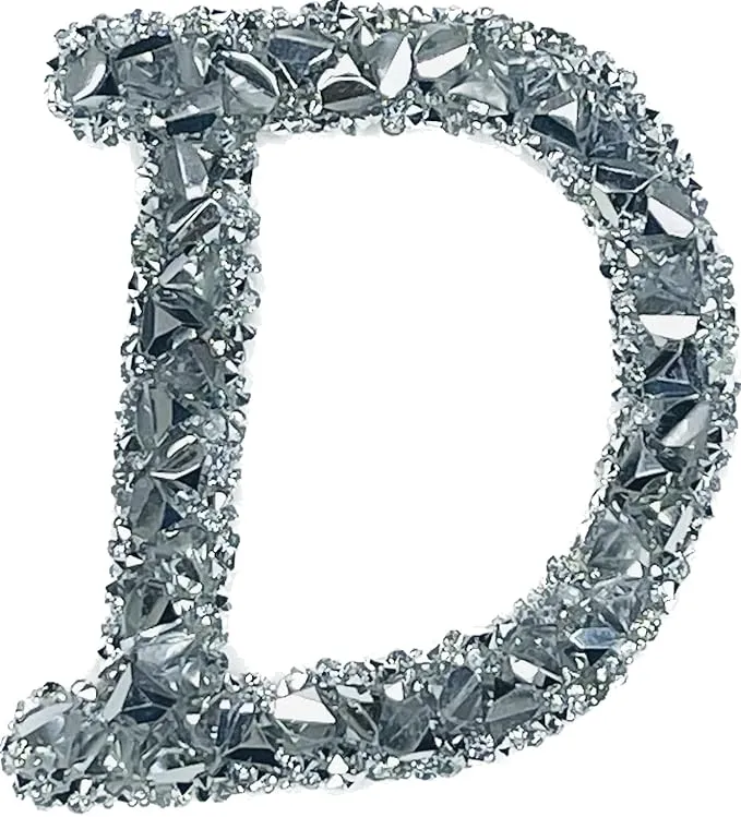 Letter T White Sparkling Rhinestone Patch