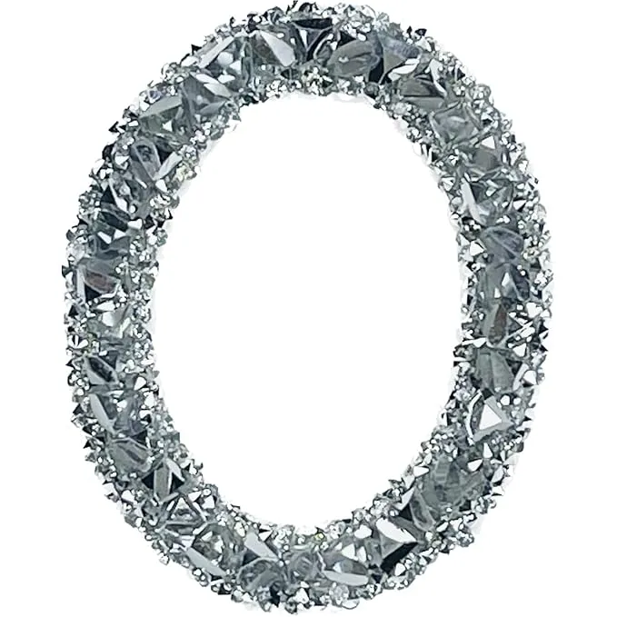 Letter T White Sparkling Rhinestone Patch