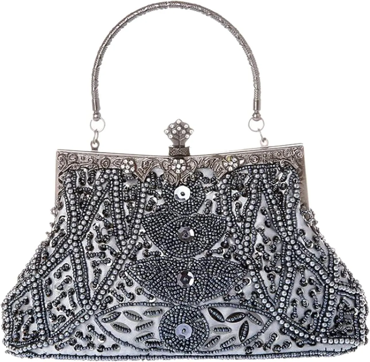 LIFEWISH 1920s Evening bags Unique Sequin Beaded Clutch Purses for Cocktail Wedding Party Prom
