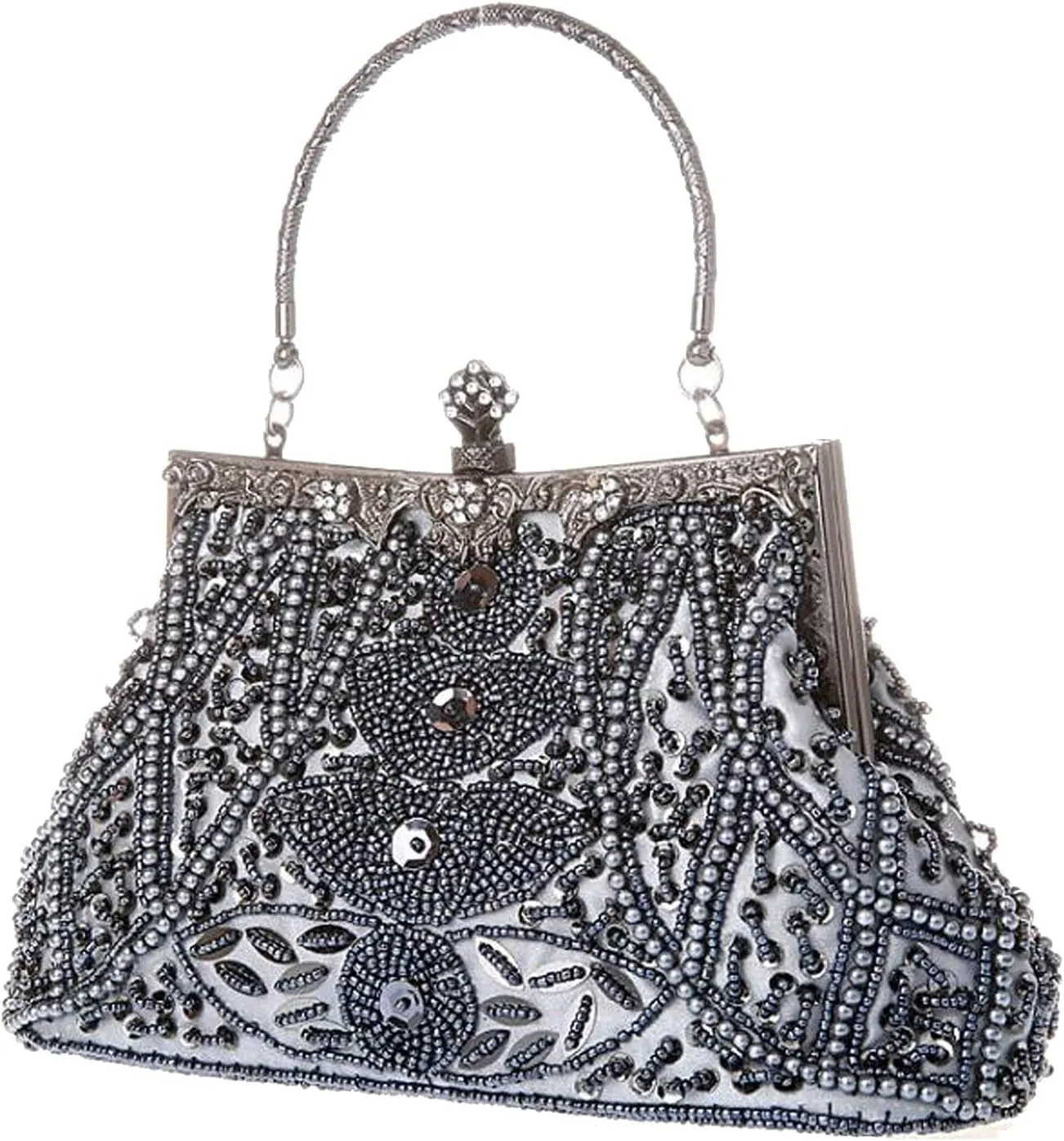LIFEWISH 1920s Evening bags Unique Sequin Beaded Clutch Purses for Cocktail Wedding Party Prom