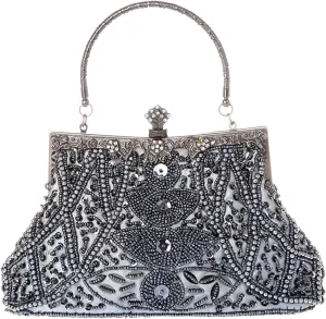 LIFEWISH 1920s Evening bags Unique Sequin Beaded Clutch Purses for Cocktail Wedding Party Prom
