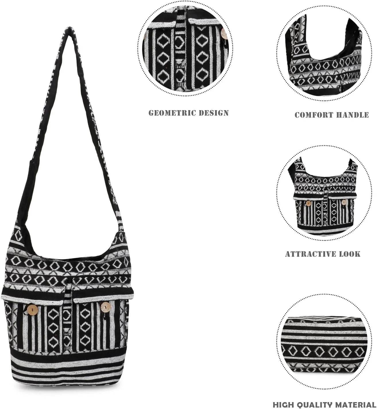 LONGING TO BUY Cotton Shoulder Bag Crossbody Bag Hobo Sling Bag Handmade Messenger Shoulder Bags For Women & Girls