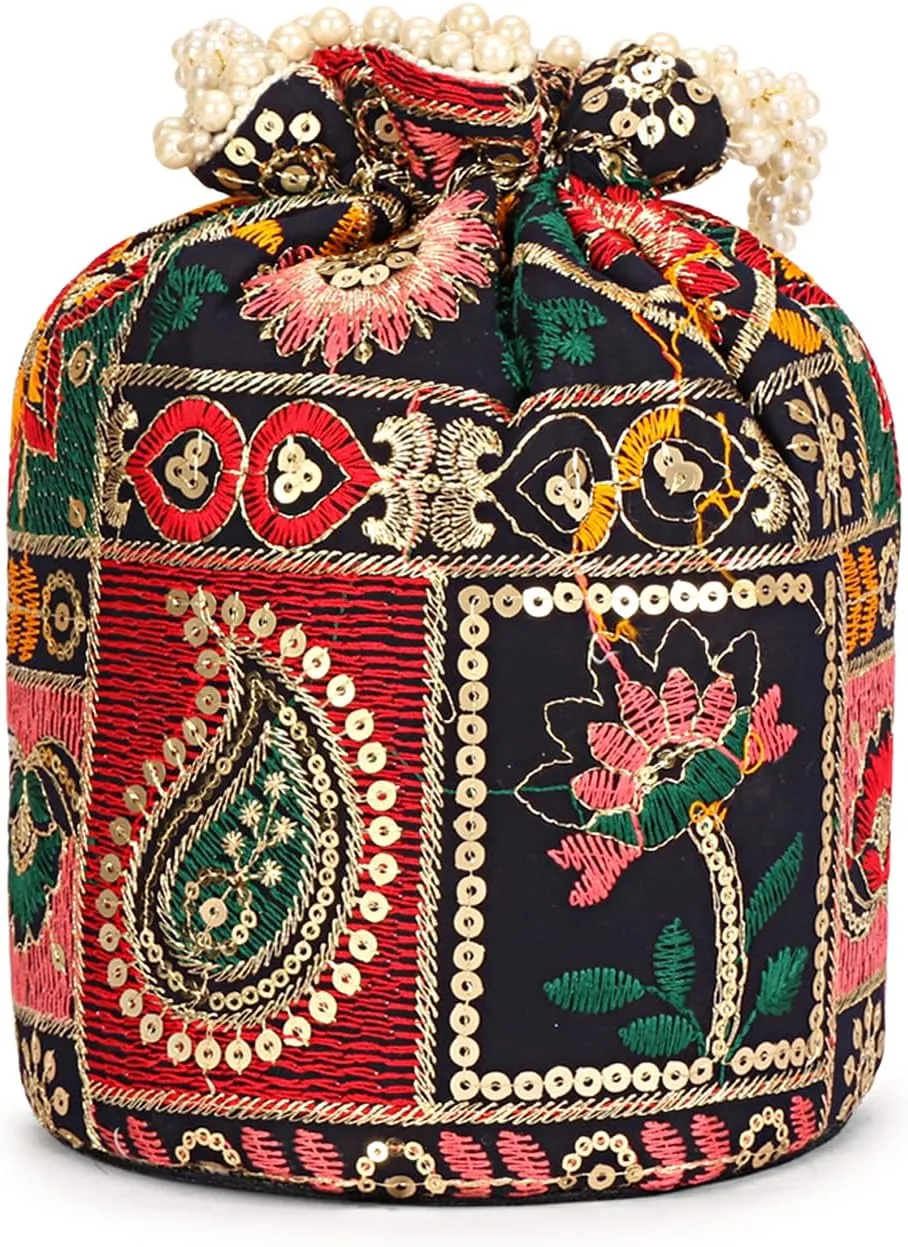 LONGING TO BUY Indian Sequence Potli Bag For Women, Wedding Potli Bags For Women, Ethnic Potli Bags For Enagement Party