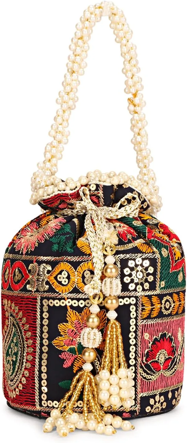LONGING TO BUY Indian Sequence Potli Bag For Women, Wedding Potli Bags For Women, Ethnic Potli Bags For Enagement Party