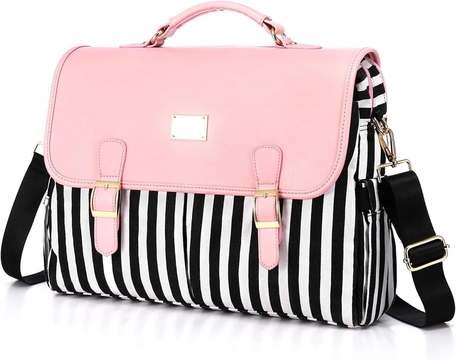 LOVEVOOK Laptop Bag for Women Large Capacity Computer Bags Cute Messenger Bag Briefcase Business Work Bags Purse, 15.6inch, Pink-Pro