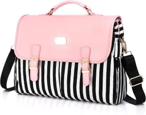 LOVEVOOK Laptop Bag for Women Large Capacity Computer Bags Cute Messenger Bag Briefcase Business Work Bags Purse, 15.6inch, Pink-Pro