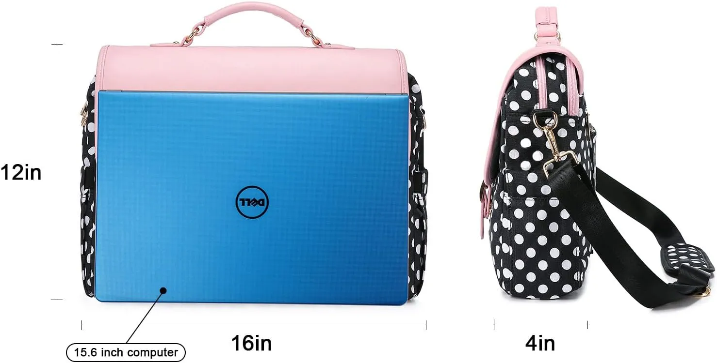 LOVEVOOK Laptop Bag for Women Large Capacity Computer Bags Cute Messenger Bag Briefcase Business Work Bags Purse, 15.6inch, Pink-Pro