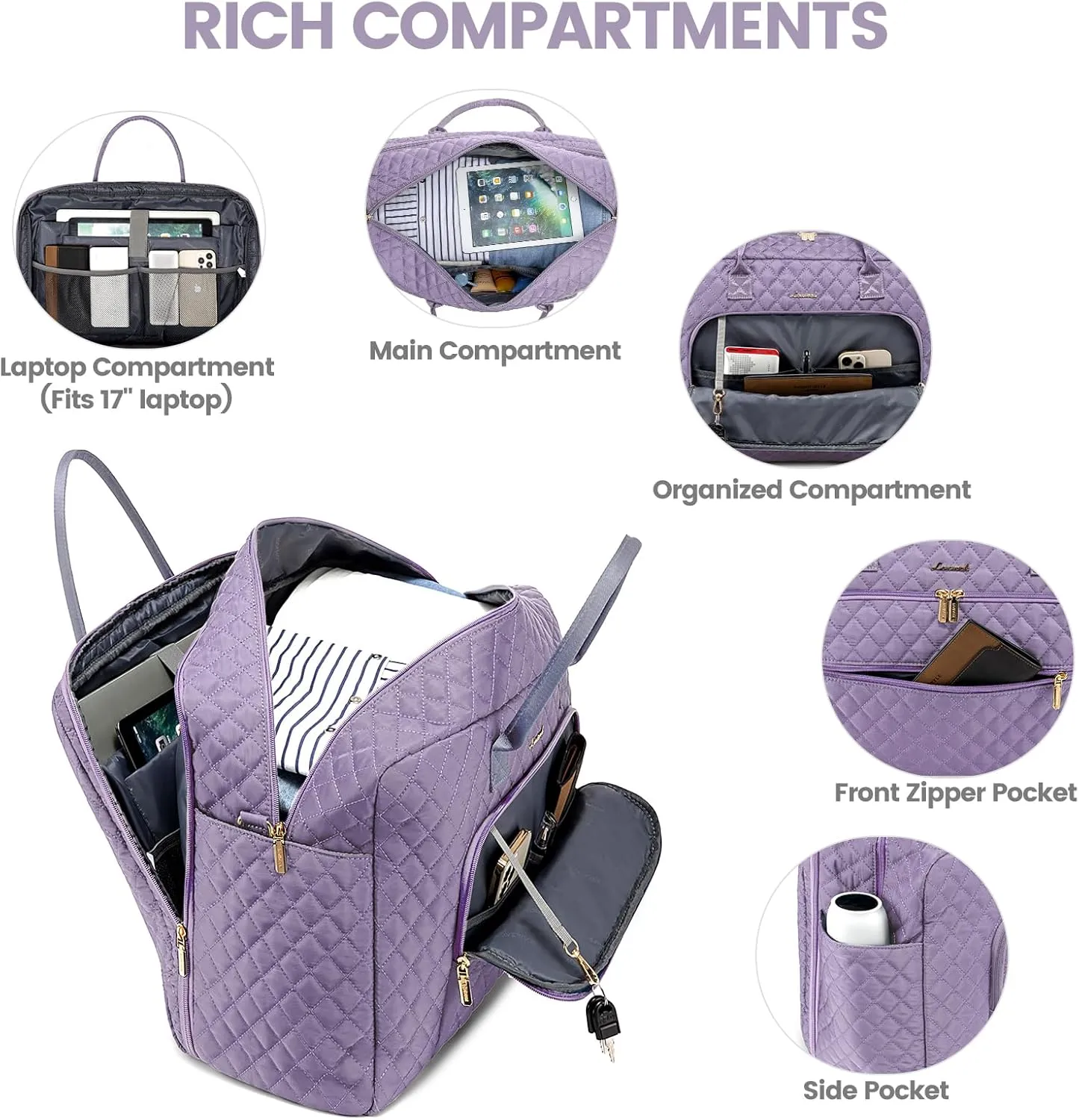 LOVEVOOK Travel Duffle Bag, Weekender Bag for Women with Toiletry Bag Carry on Overnight Bag with Laptop Compartment, Yoga Gym Bag with Wet Pocket Shoe Bag, Hospital Bag for Labor and Delivery