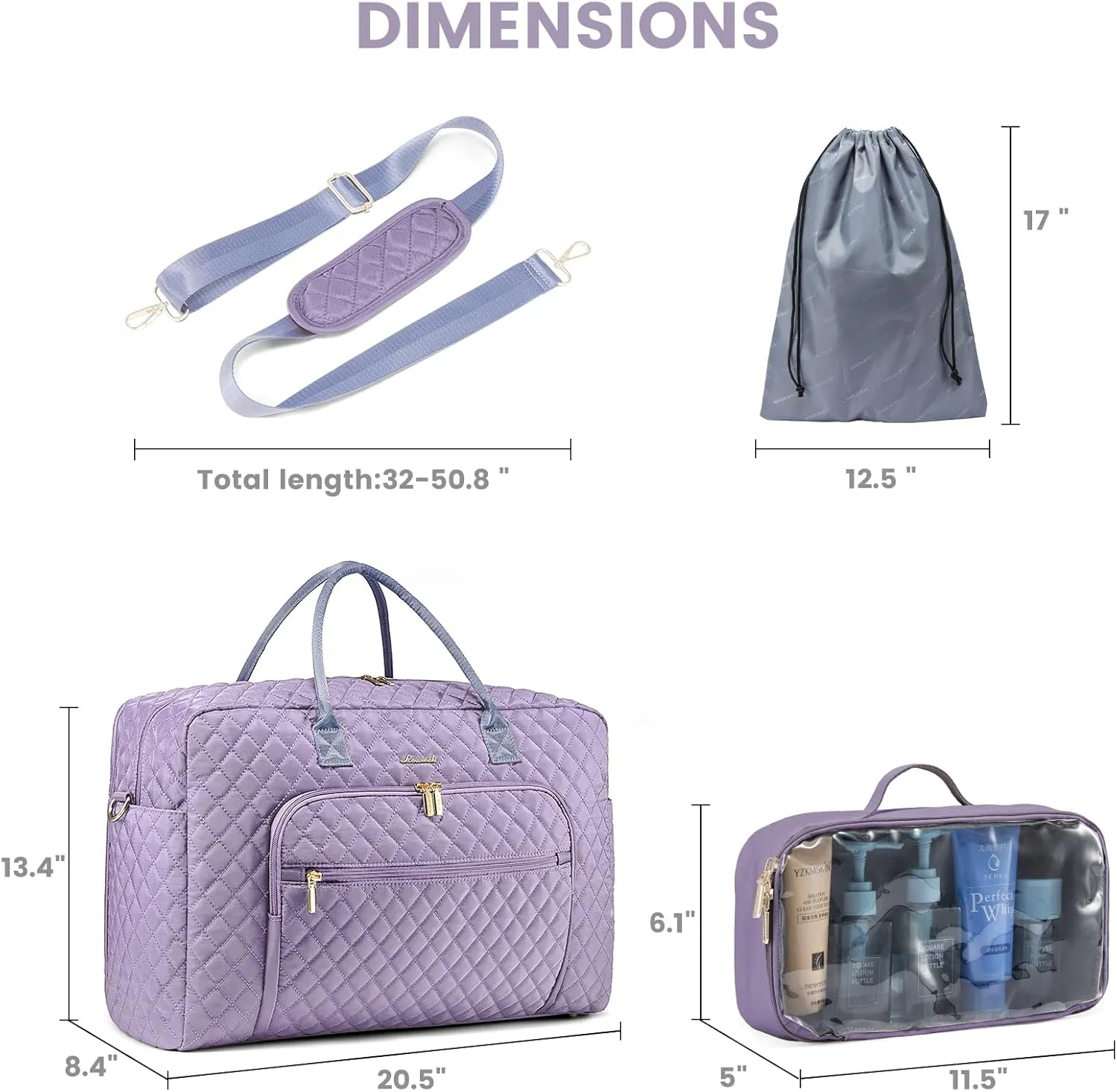 LOVEVOOK Travel Duffle Bag, Weekender Bag for Women with Toiletry Bag Carry on Overnight Bag with Laptop Compartment, Yoga Gym Bag with Wet Pocket Shoe Bag, Hospital Bag for Labor and Delivery