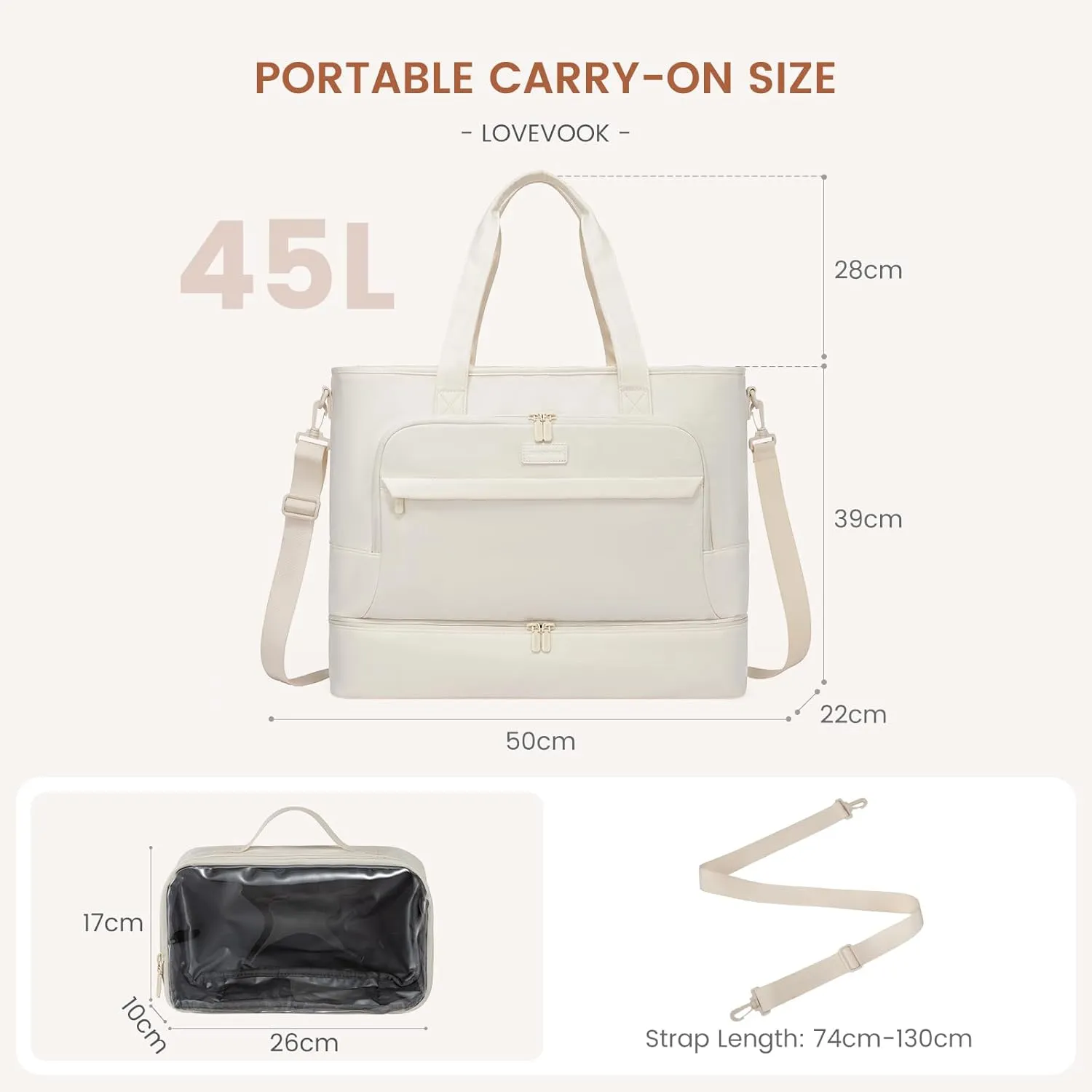 LOVEVOOK Weekender Bags for Women Travel, Large Personal Item Travel Overnight Bag, Carry on Duffle Bags with Shoe Compartment, Toiletry Bag, Wet Pocket, for Airplane, Hospital Labor Delivery