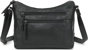 LOXOMU Medium Crossbody Bags for Women, Vegan Leather Crossbody Purse with Milti-pocket Trendy Shoulder Handbag for Travel