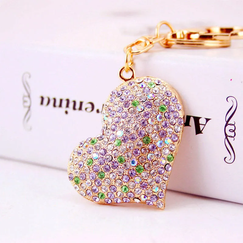 Luxury Rhinestone Love Heart Keychain
