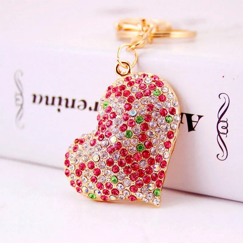 Luxury Rhinestone Love Heart Keychain