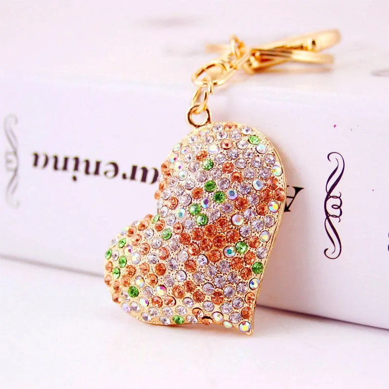 Luxury Rhinestone Love Heart Keychain