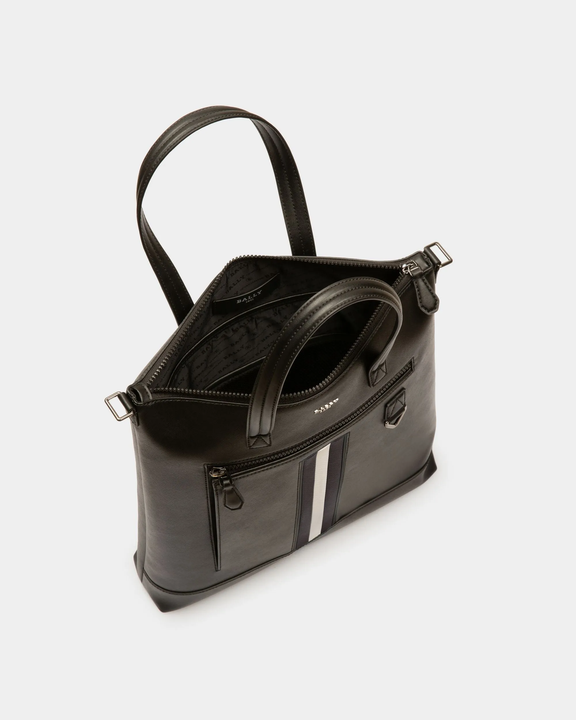 Mahir Recycled Leather Tote Bag In Black