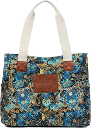 Malirona Women Canvas Tote Bag, Zipper Casual Tote's Handbag Large Capacity Shoulder Bag for Office Shopping Travel