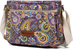 Malirona Women 's Durable Floral Crossbody Bag Canvas Messenger Handbag Multi Pocket Travel Satchel Purse