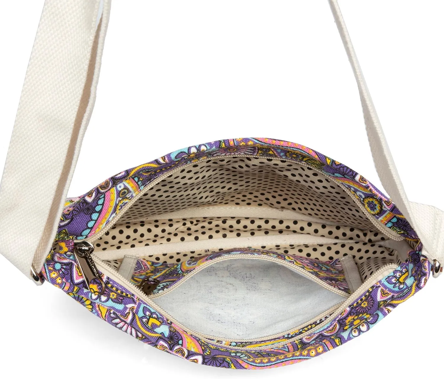 Malirona Women 's Durable Floral Crossbody Bag Canvas Messenger Handbag Multi Pocket Travel Satchel Purse
