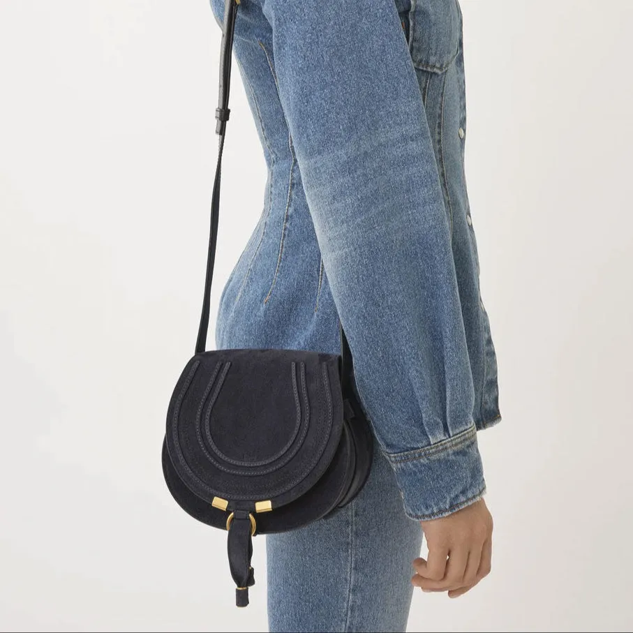 Marcie Mini Satchel, Suede Midnight