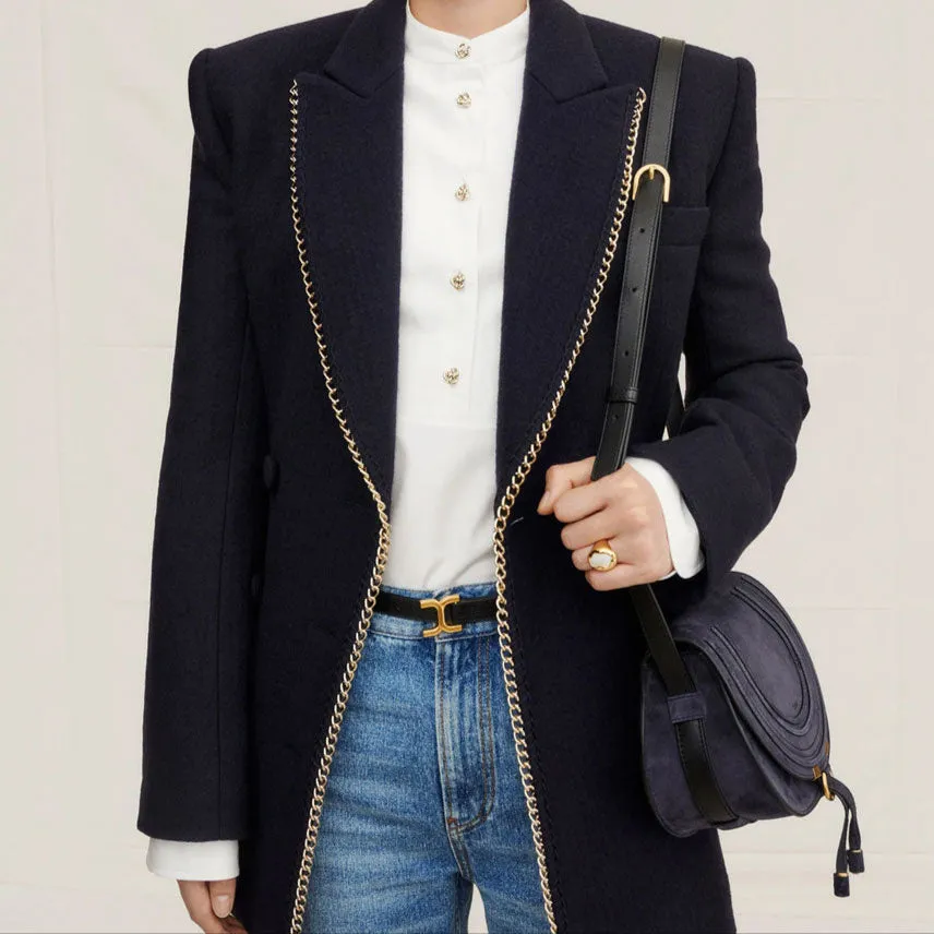 Marcie Mini Satchel, Suede Midnight