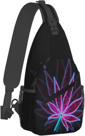 Marijuana Leaf Leaves Chest Bags Crossbody Sling Bag Shoulder Bag Travel Hiking Daypack For Men Women