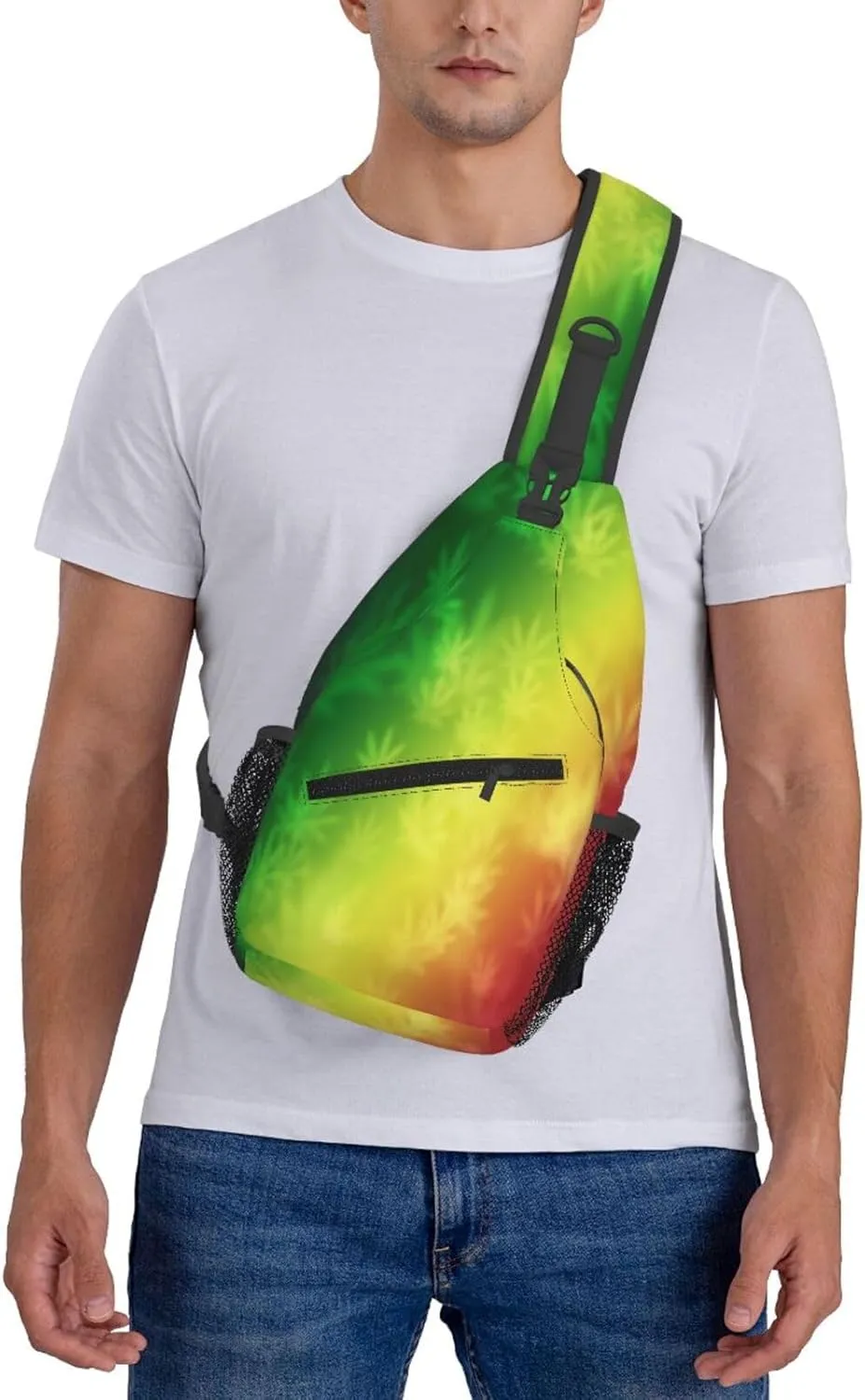Marijuana Leaf Leaves Chest Bags Crossbody Sling Bag Shoulder Bag Travel Hiking Daypack For Men Women