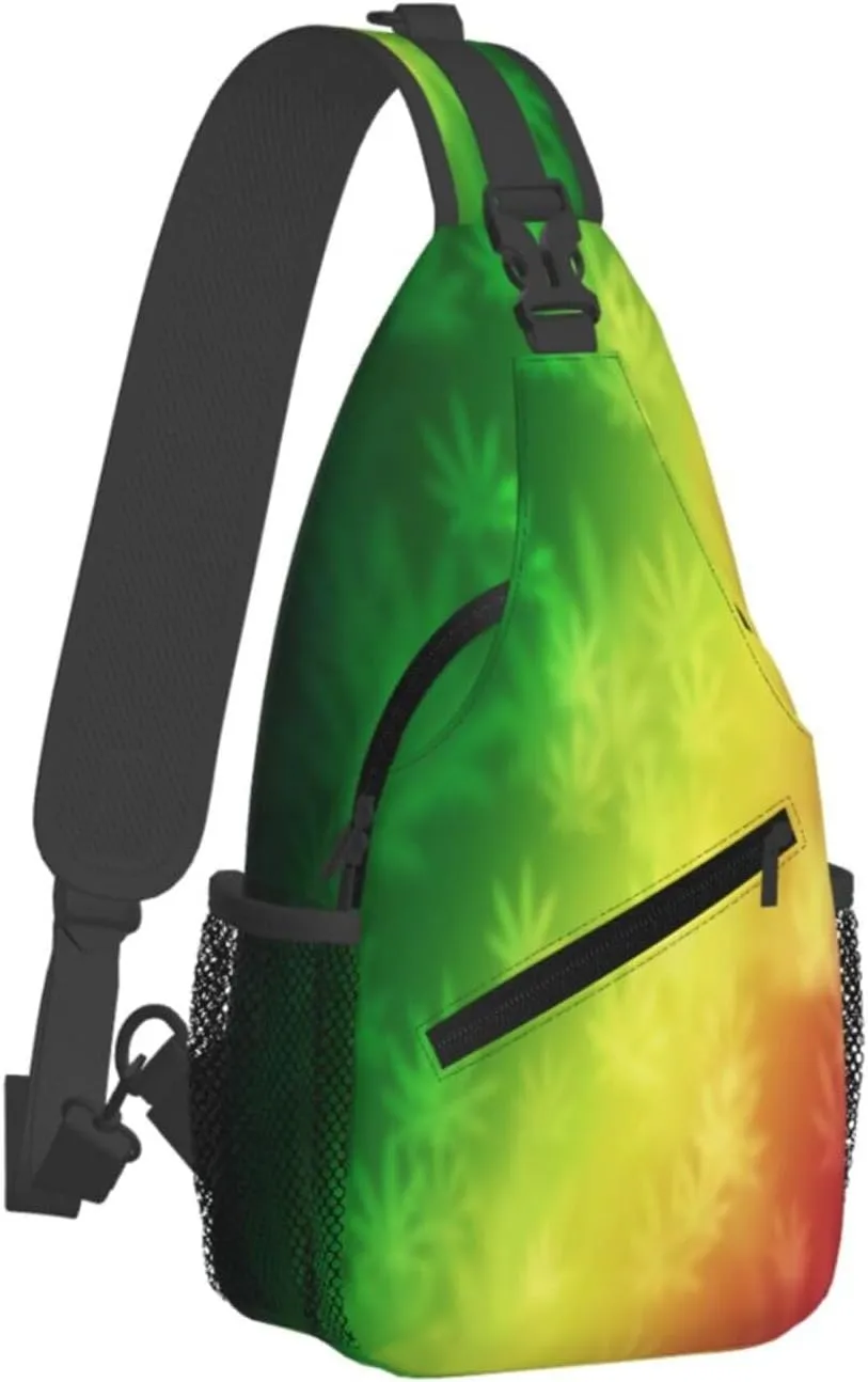 Marijuana Leaf Leaves Chest Bags Crossbody Sling Bag Shoulder Bag Travel Hiking Daypack For Men Women