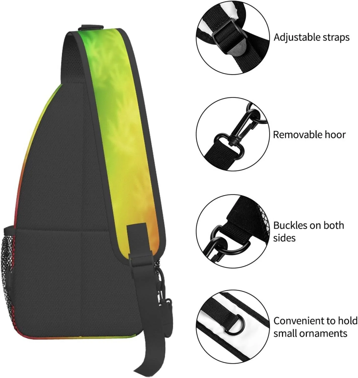 Marijuana Leaf Leaves Chest Bags Crossbody Sling Bag Shoulder Bag Travel Hiking Daypack For Men Women