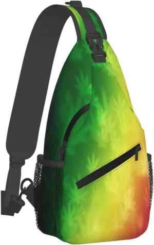 Marijuana Leaf Leaves Chest Bags Crossbody Sling Bag Shoulder Bag Travel Hiking Daypack For Men Women