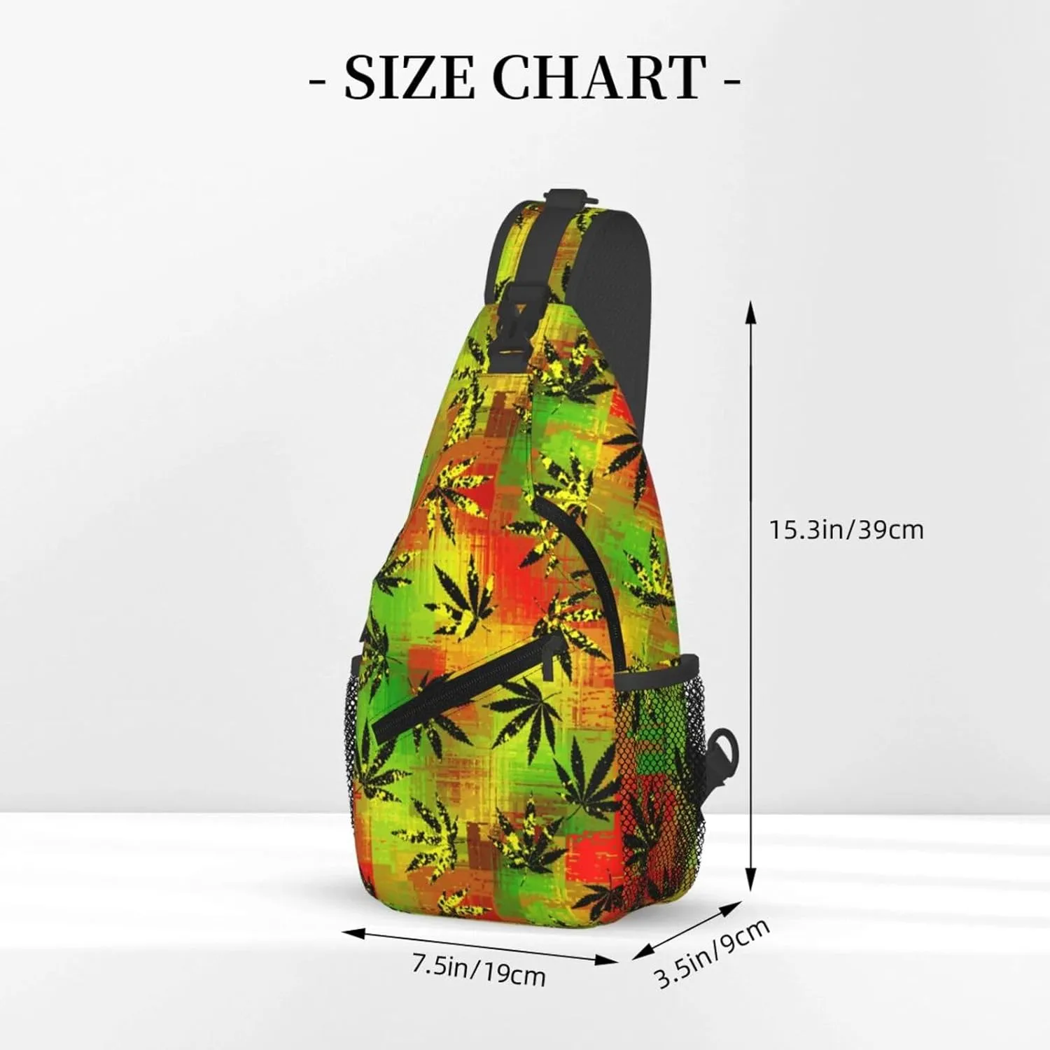 Marijuana Weed Leaf Chest Bags Crossbody Sling Bag Shoulder Bag Travel Hiking Daypack For Men Women