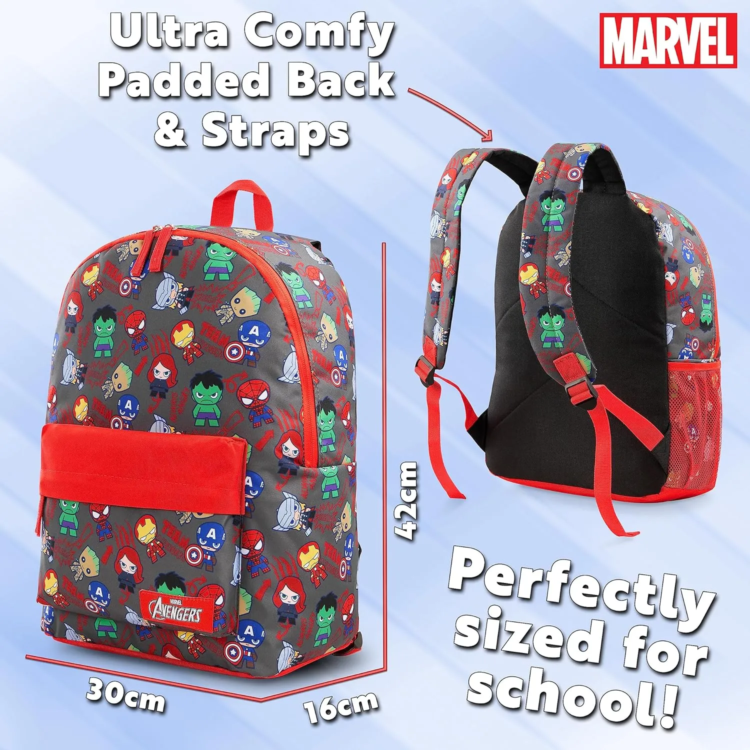 Marvel Backpack - Bags for Travel, Sports Rucksack Gifts (Aop Avengers)
