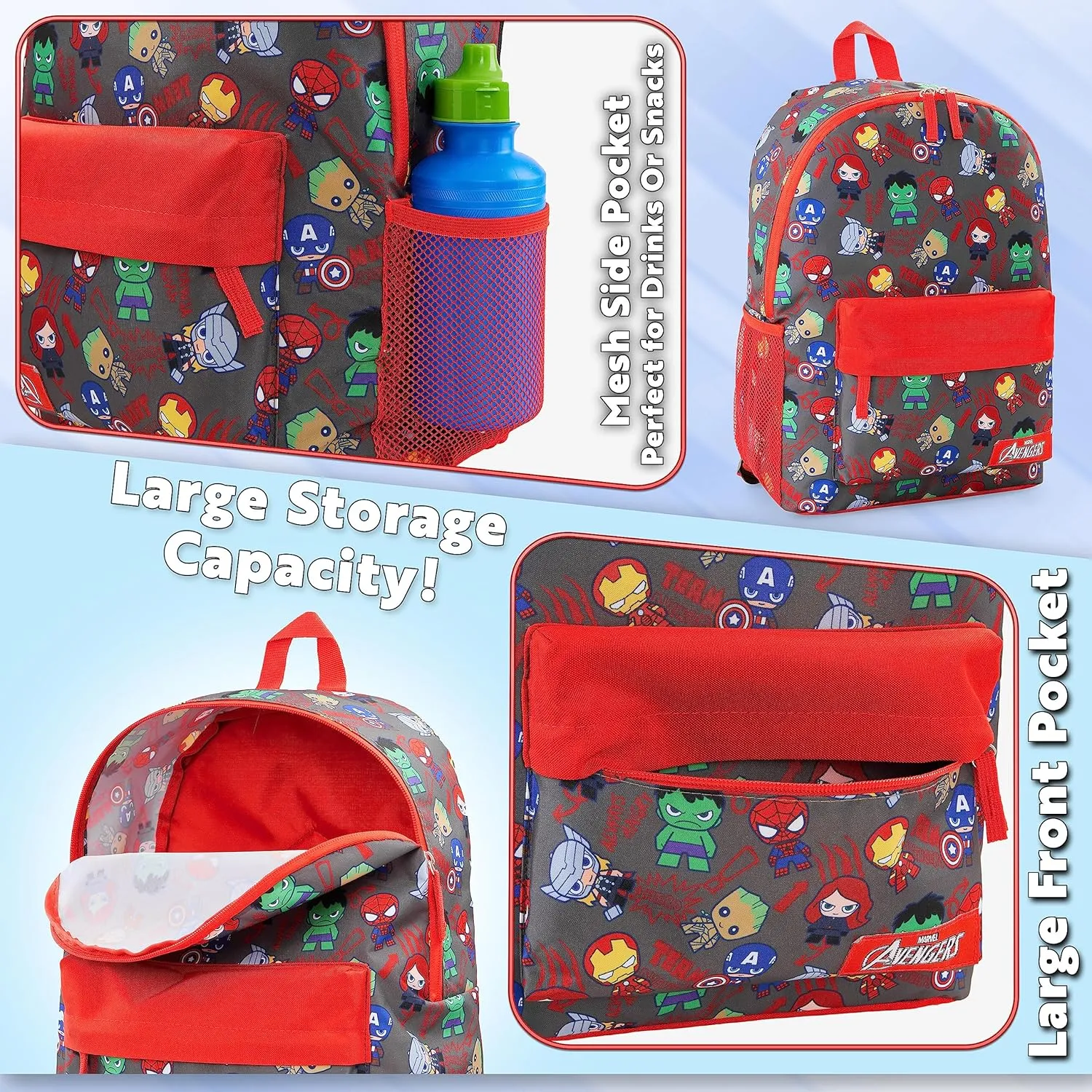 Marvel Backpack - Bags for Travel, Sports Rucksack Gifts (Aop Avengers)