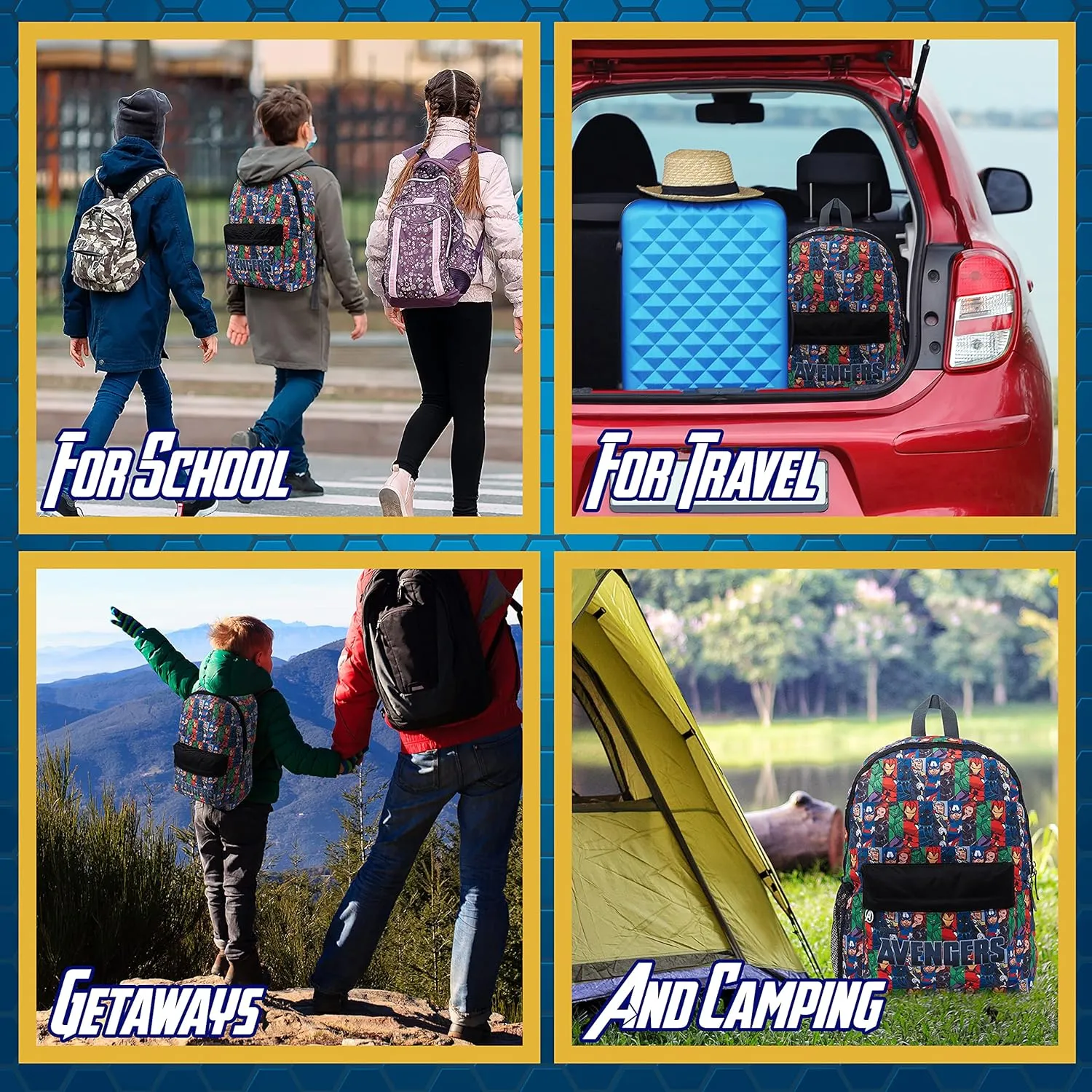 Marvel Backpack - Bags for Travel, Sports Rucksack Gifts (Multicolor)