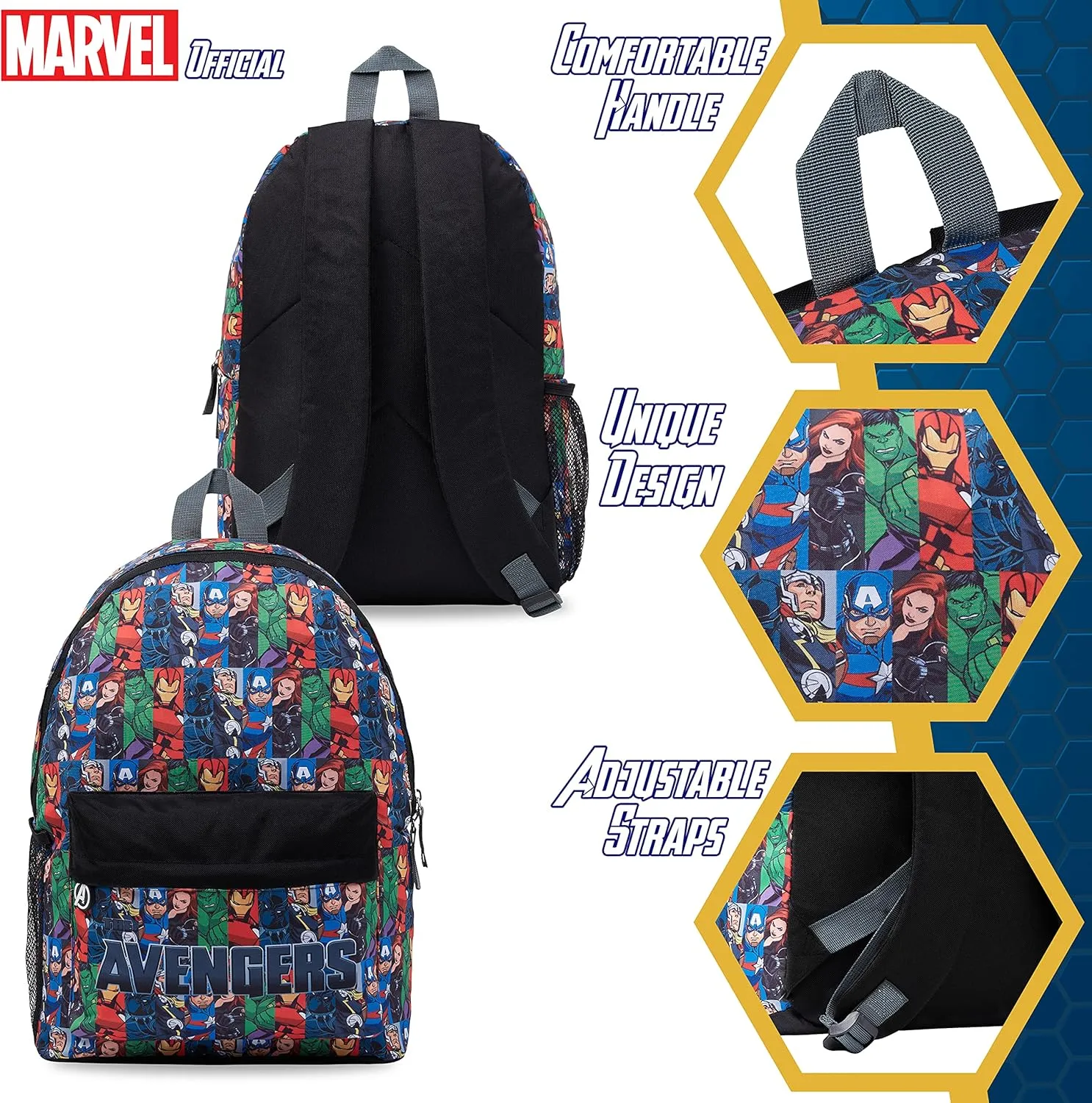 Marvel Backpack - Bags for Travel, Sports Rucksack Gifts (Multicolor)