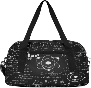 Math Formula Pattern Kids Duffle Bag for Boys Girls Overnight Travel Bag Kids Duffel Bags Ballet Weekender Bag for School Gym Sport Sleepover Carry On Bag