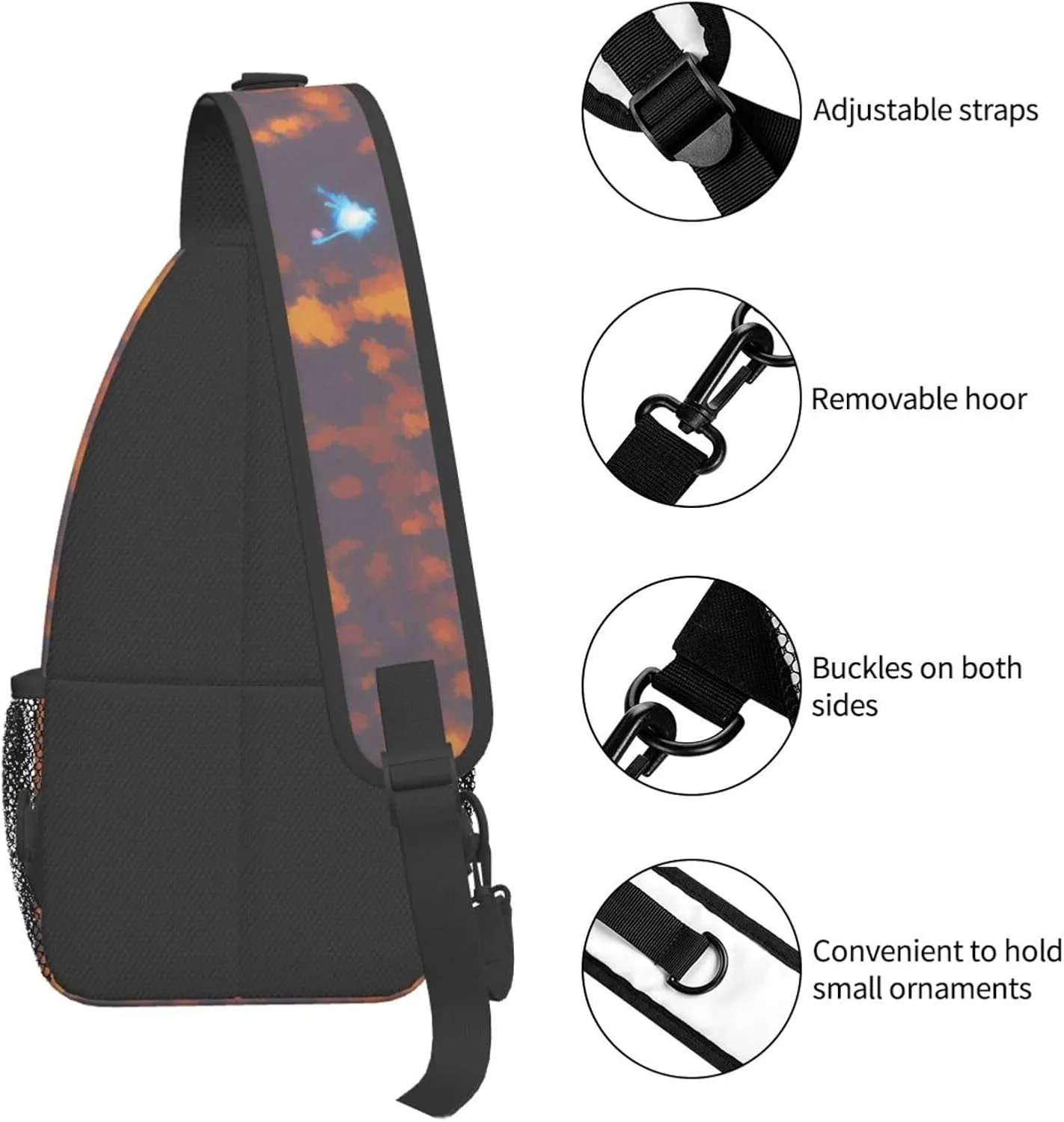 Mechanical Gold Disc Sling Bag For Women Mencross Sling Bag Fashion Crossbody Shoulder Bag Chest Bag For Hiking Travel