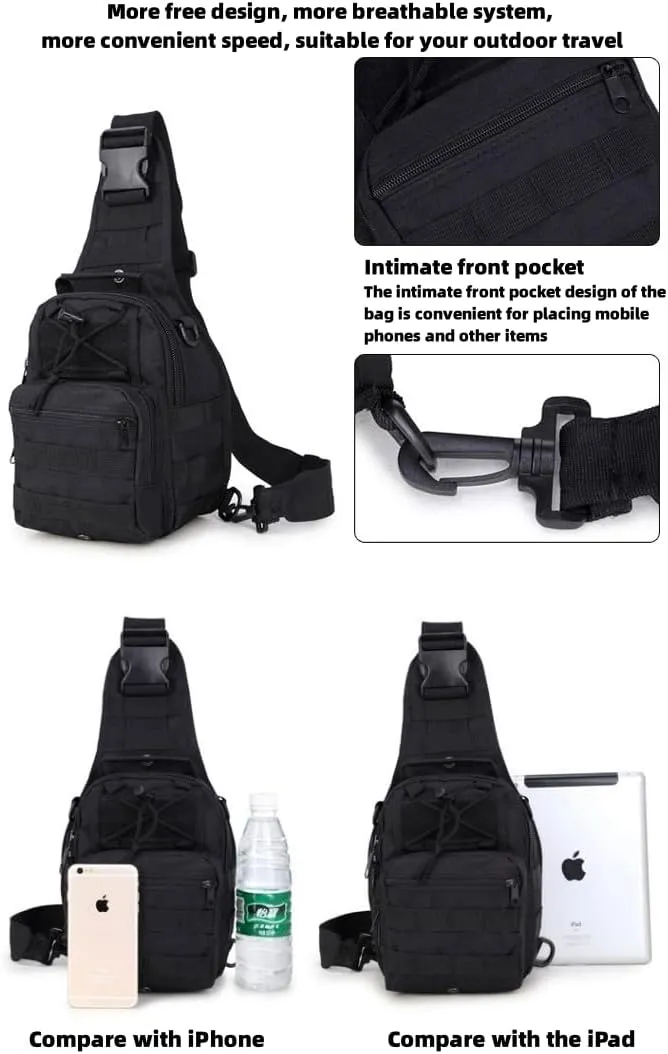 Men's Chest Bag Oxford Bag Crossbody Bag Shoulder Bag Korean Version Small Backpack Casual Belt Bag (Black python pattern)