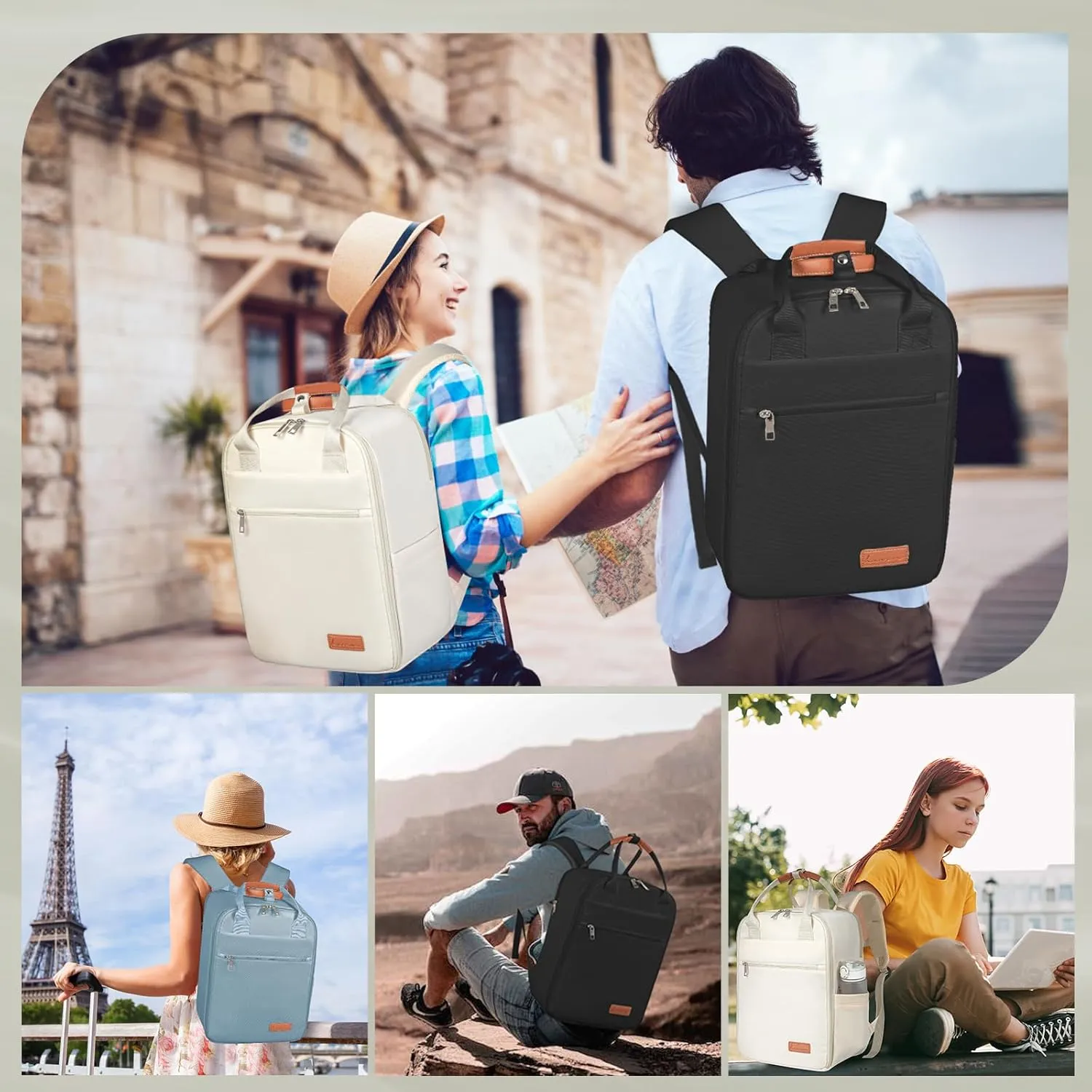 Mens Womens Carry On Backpack for Airplanes Personal Item Travel Bag Frontier Spirit Airlines Personal Item Bag 18x14x8 Personal Item Backpack With Laptop Compartment Up to 17" for Women Men
