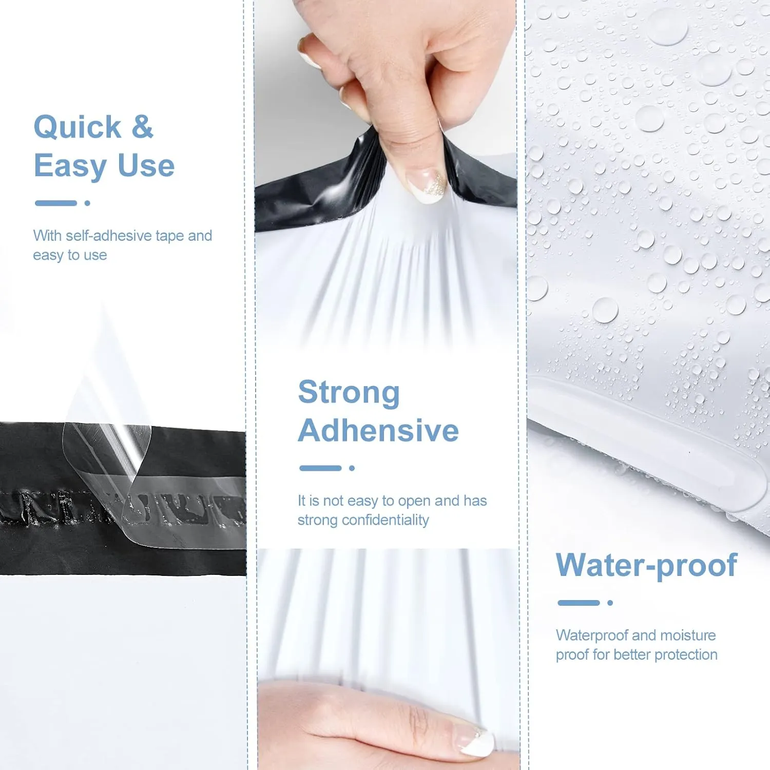 Metronic 1000 Pack 6x9 inch White Poly Mailer Envelopes Shipping Bags with Self Adhesive, Waterproof and Tear-Proof Postal Bags
