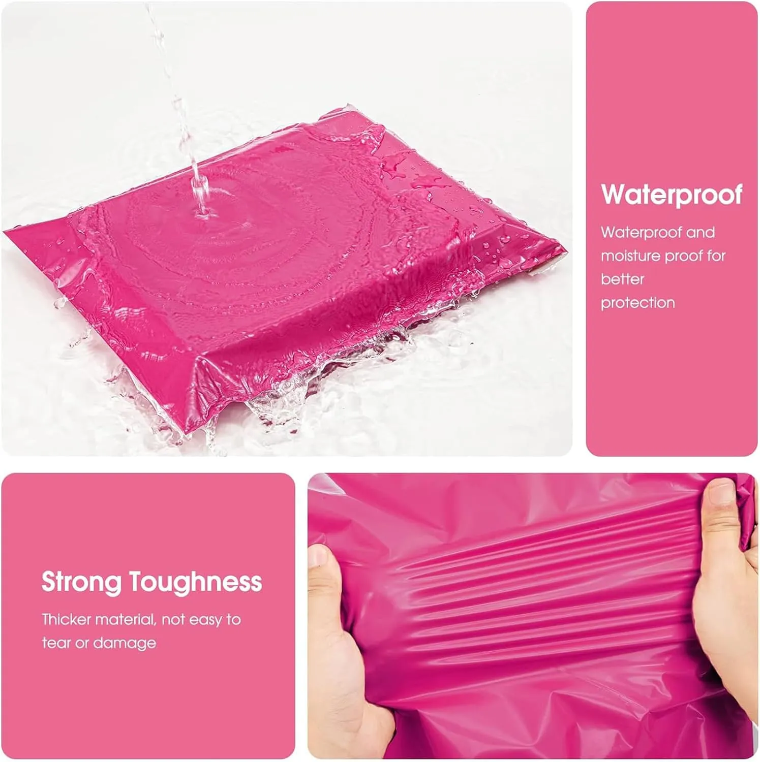 Metronic Poly Mailers 10x13 100 Pcs, Large Shipping Bags for Clothing | Strong Adhensive Mailing Bags for Small Business, Shipping Envelopes, Tear-resistant Packing Bags in Pink