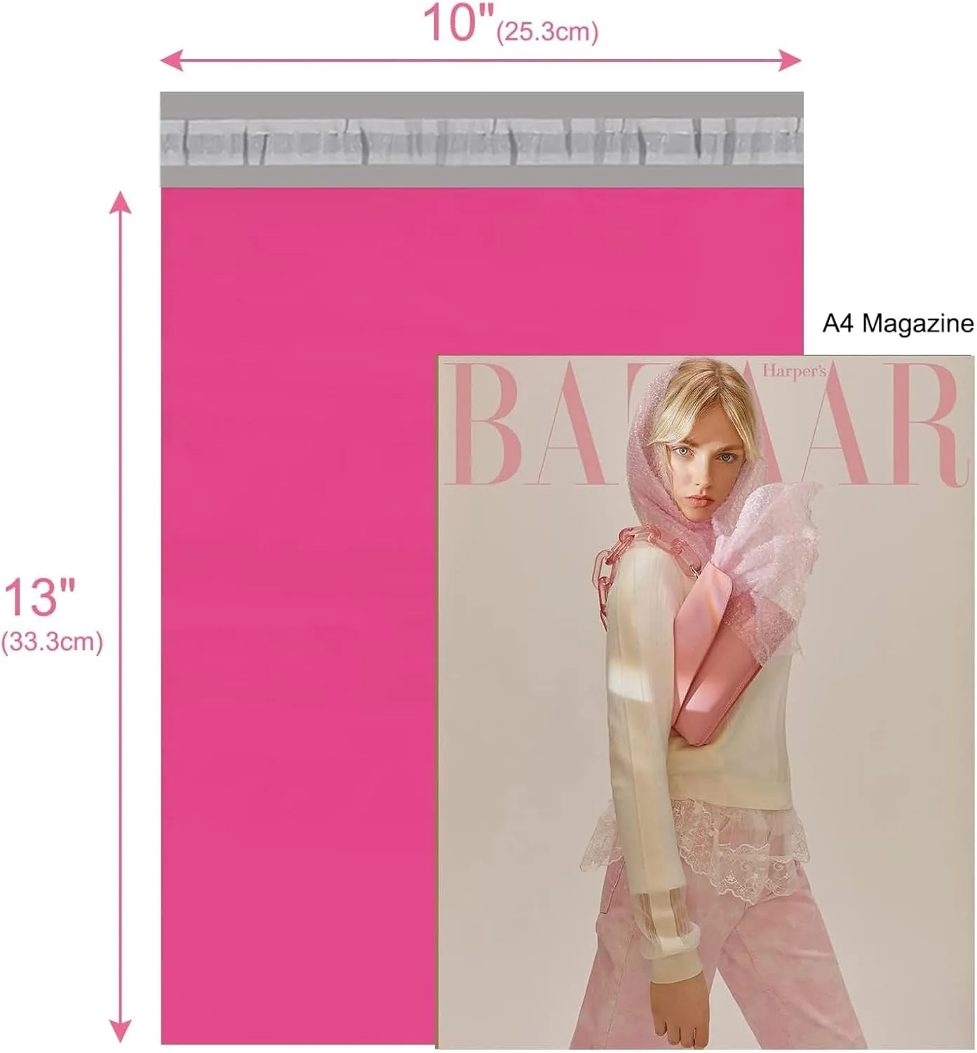 Metronic Poly Mailers 10x13 100 Pcs, Large Shipping Bags for Clothing | Strong Adhensive Mailing Bags for Small Business, Shipping Envelopes, Tear-resistant Packing Bags in Pink