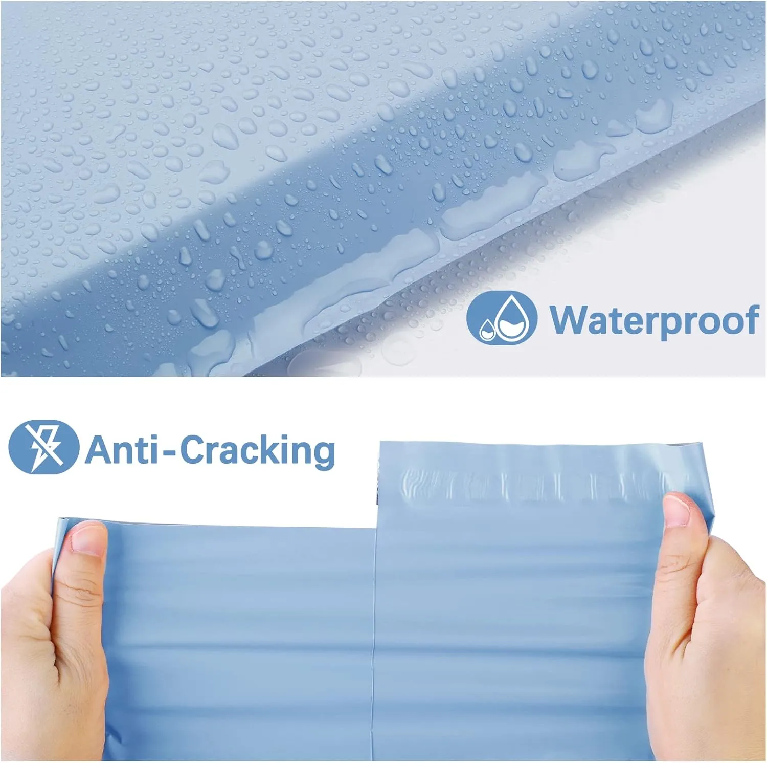 Metronic Poly Mailers 19x24 Inch 100 Pcs | Large Shipping Bags for Clothing, Small Business | Strong Thick Mailing Bags with Self Adhesive | Waterproof and Tear-Proof Large Package Bags in Haze Blue