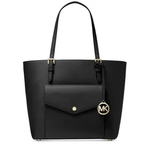 Michael Kors Jet Set Leather Large Pocket Multi-Function Tote Bag in Black
