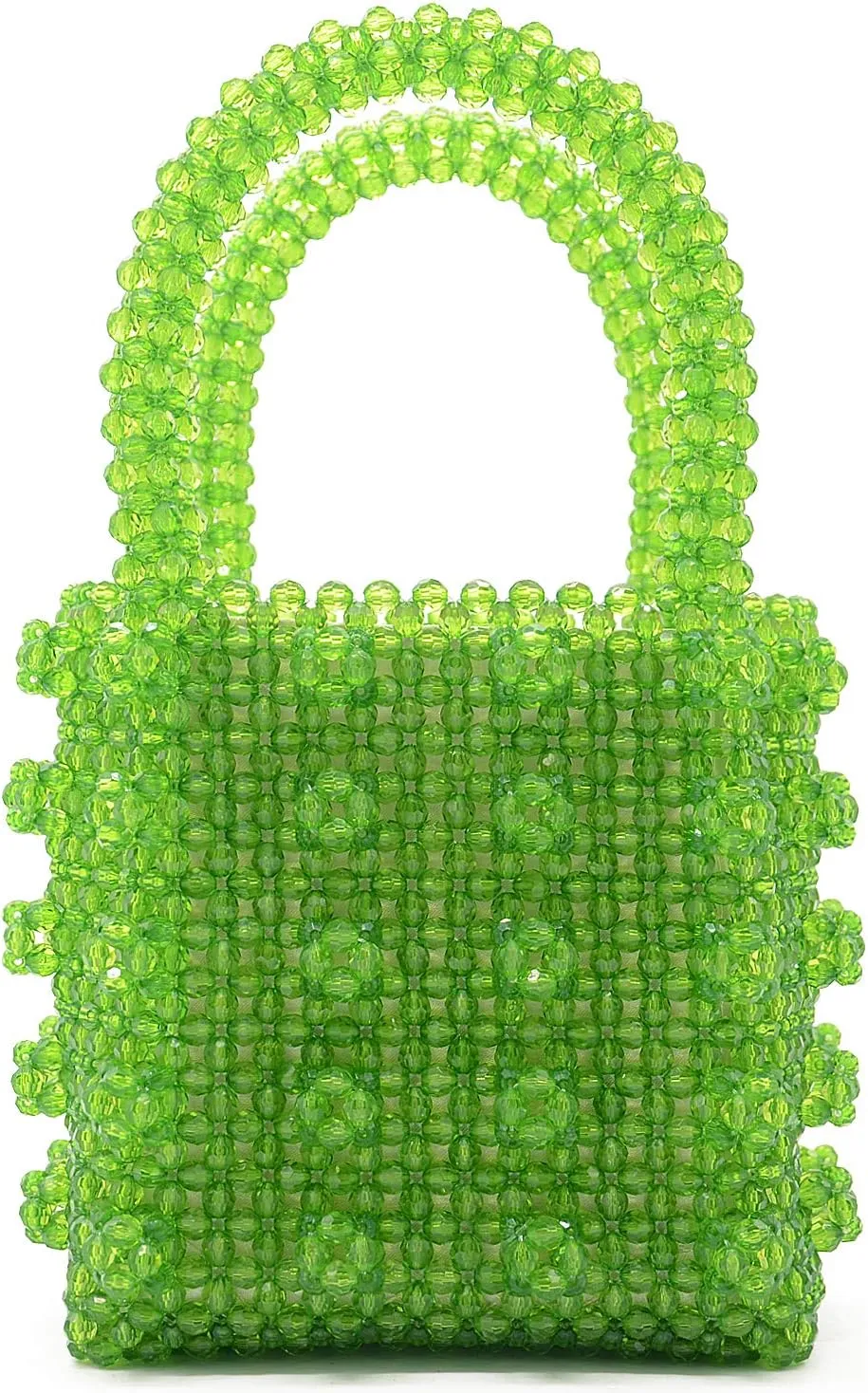 Miuco Womens Beaded Handbags Handmade Weave Crystal Pearl Tote Bags