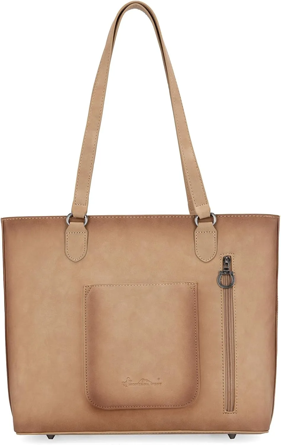 Montana West Western Two-Tone Large Tote Bag for Women Vintage Top Handle Ladies Shoulder Bags