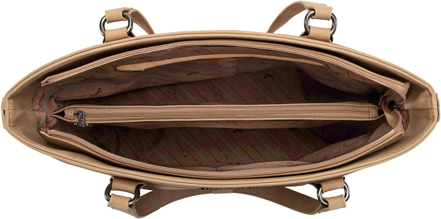 Montana West Western Two-Tone Large Tote Bag for Women Vintage Top Handle Ladies Shoulder Bags