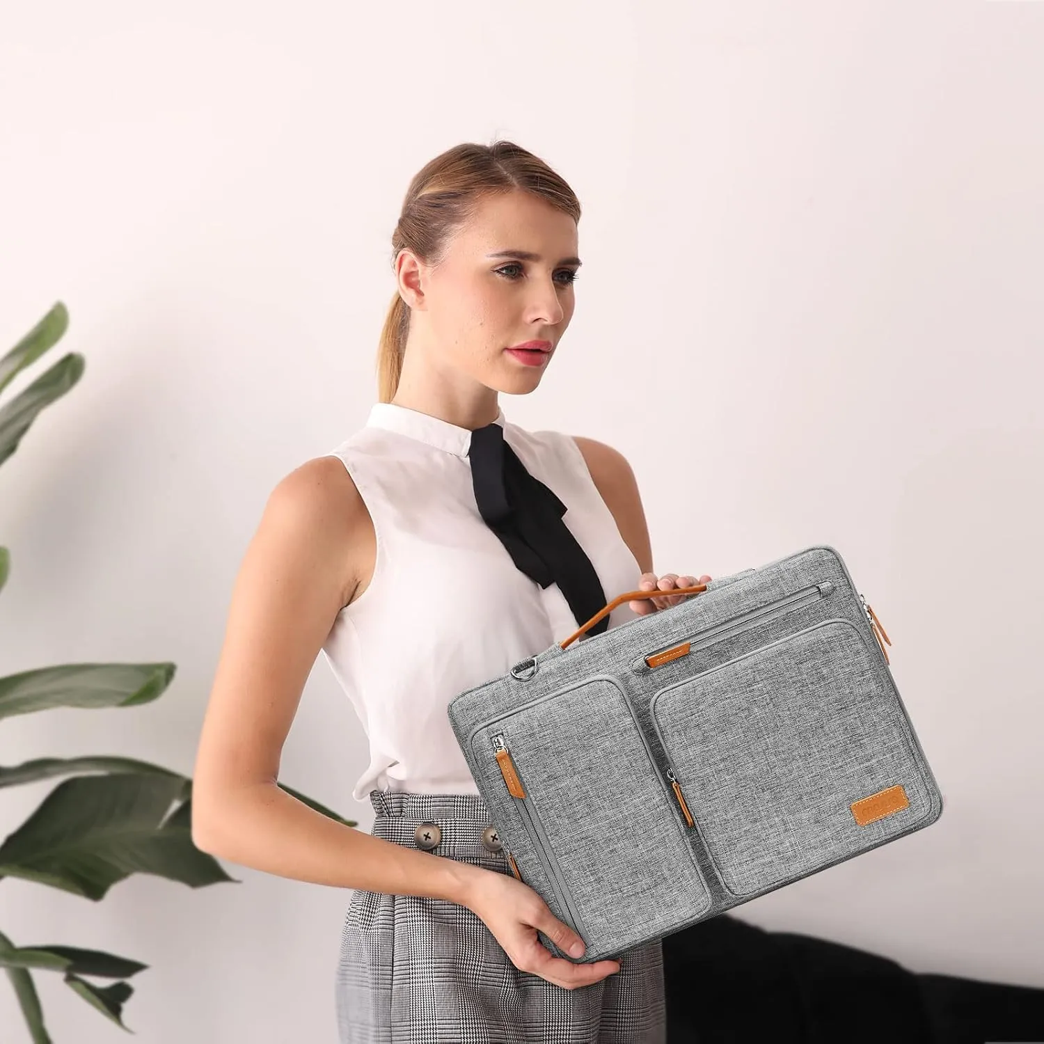 MOSISO 360 Protective Laptop Shoulder Bag,14 inch Computer Bags Compatible with MacBook Air 15 inch M4 M3 M2/Pro A1990 A1707,Side Open Messenger Bag with 4 Zipper Pockets, Gray