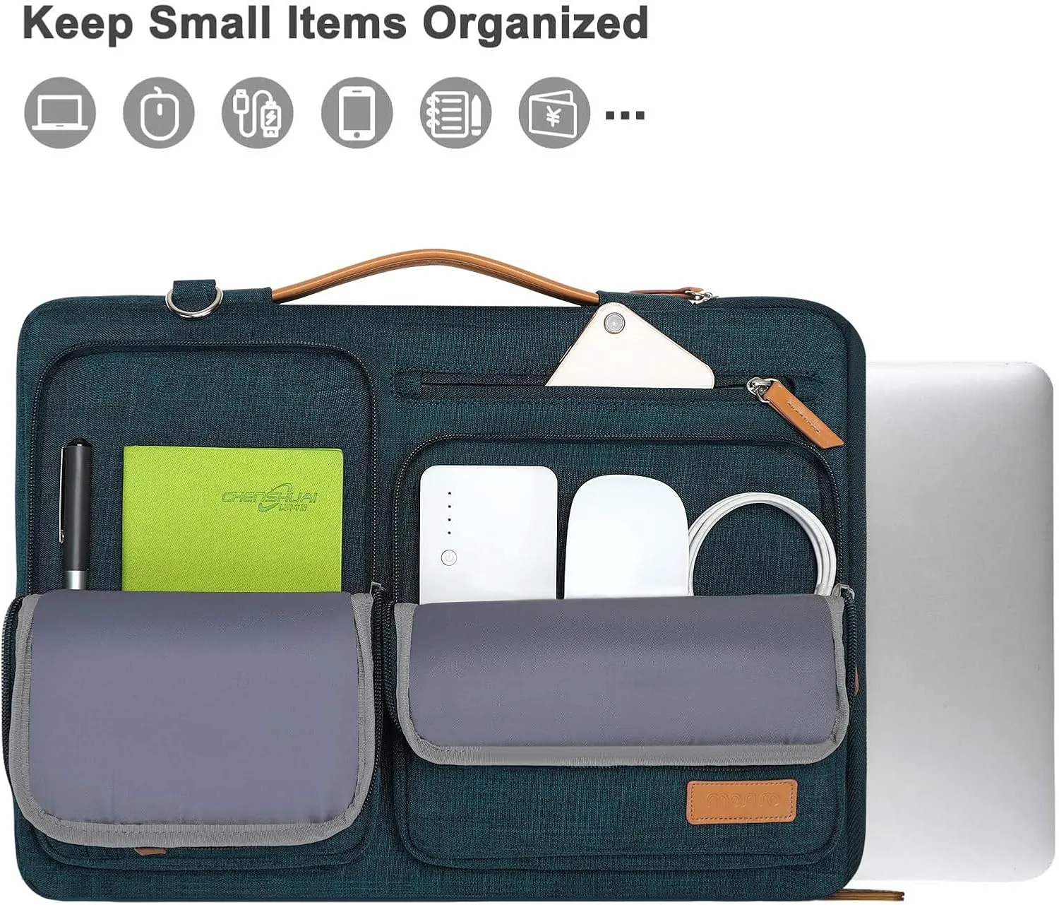 MOSISO 360 Protective Laptop Shoulder Bag,14 inch Computer Bags Compatible with MacBook Air 15 inch M4 M3 M2/Pro A1990 A1707,Side Open Messenger Bag with 4 Zipper Pockets, Teal Green