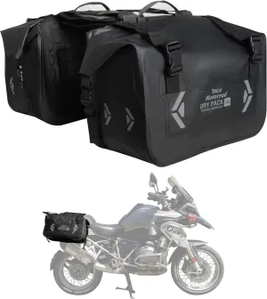 Motorcycle Saddle Bags Tail Bag, 30L Roll-top Waterproof Motor Detachable Side Trunk Bag, Motor Panniers Luggage Bag for Bike Motorcy